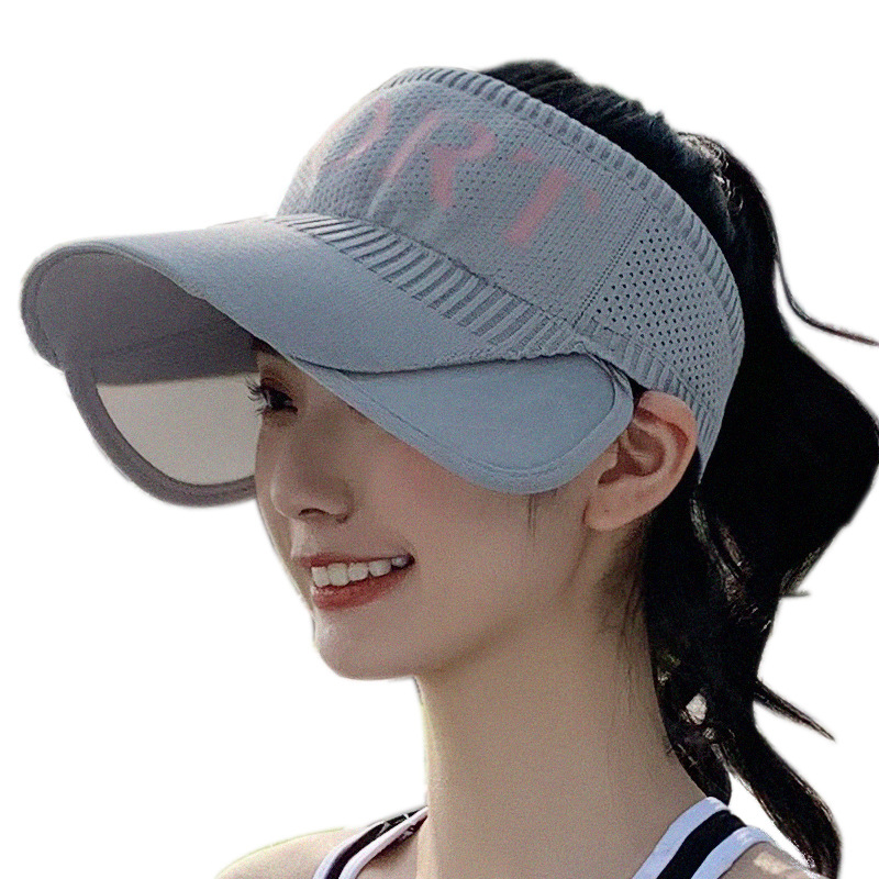 9331 Sun Protection Sports Cap Women&#039;s Summer Korean-Style Sun Shade UV Protection Wide Brim Empty Top Cap Retractable Sun Hat