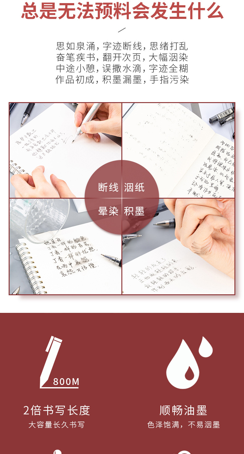 Deli A116 Giant Writing Gel Pen Large Capacity Carbon Ball Pen 0.5mm Student Exam Signature Pen Deli A116 Giant Writing Gel Pen Large Capacity Carbon Ball Pen 0.5mm Student Exam Signature Pen