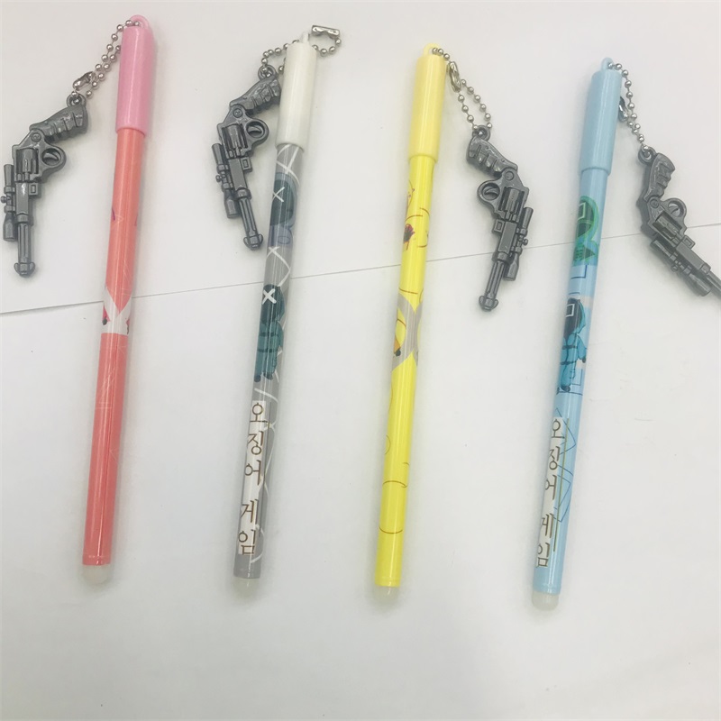 Erasable Pen Student Rub Easy to Wipe Water-Based Paint Pen Office Supplies Chicken Model Pendant Carbon Blue Gel Pen