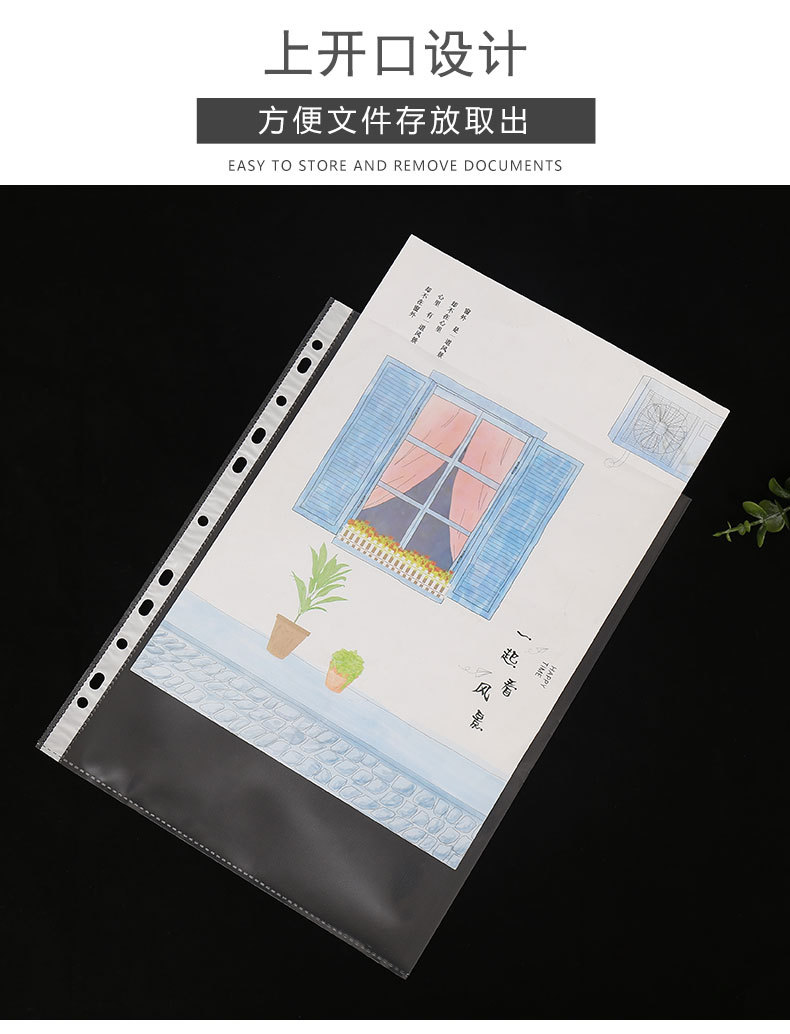 Thickened 11-Hole A4 File Bag 4C 11 Empty Loose-Leaf Bag File Protective Film Office Supplies Wholesale Thickened 11-Hole A4 File Bag 4C 11 Empty Loose-Leaf Bag File Protective Film Office Supplies Wholesale