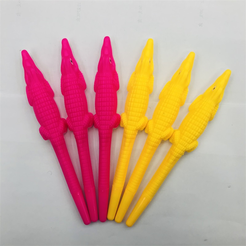 Creative Cute Cartoon Crocodile Shape Gel Pen Silicone Pen Signature Water-Based Paint Pen 0.5mm Black Changeable Core