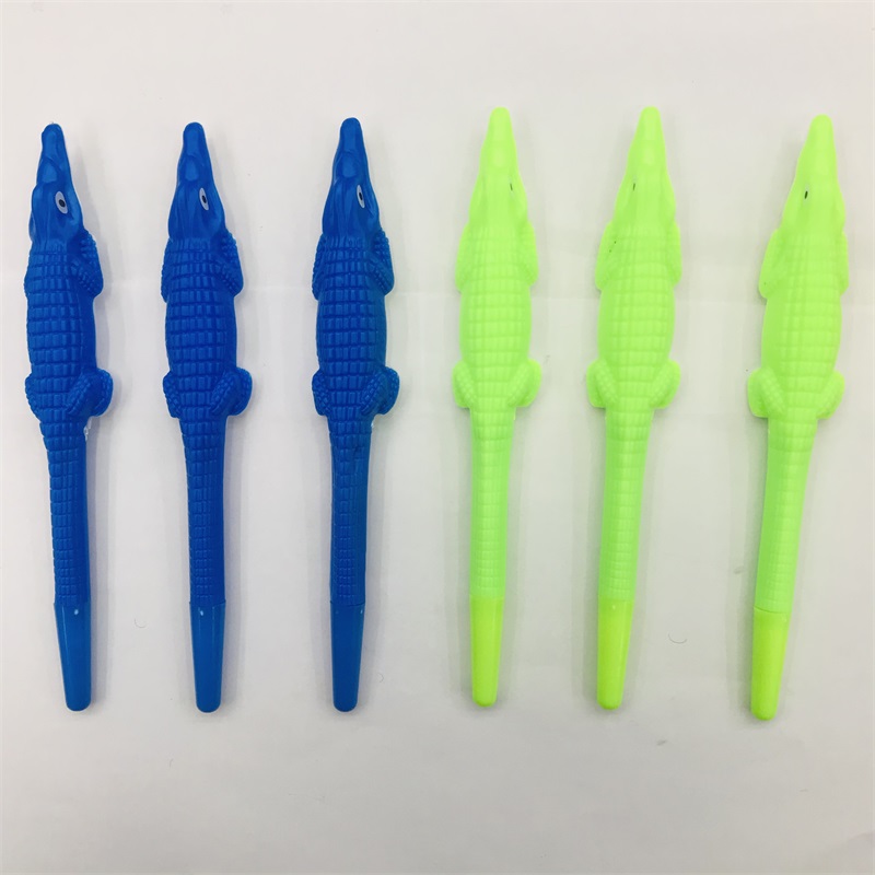 Creative Cute Cartoon Crocodile Shape Gel Pen Silicone Pen Signature Water-Based Paint Pen 0.5mm Black Changeable Core