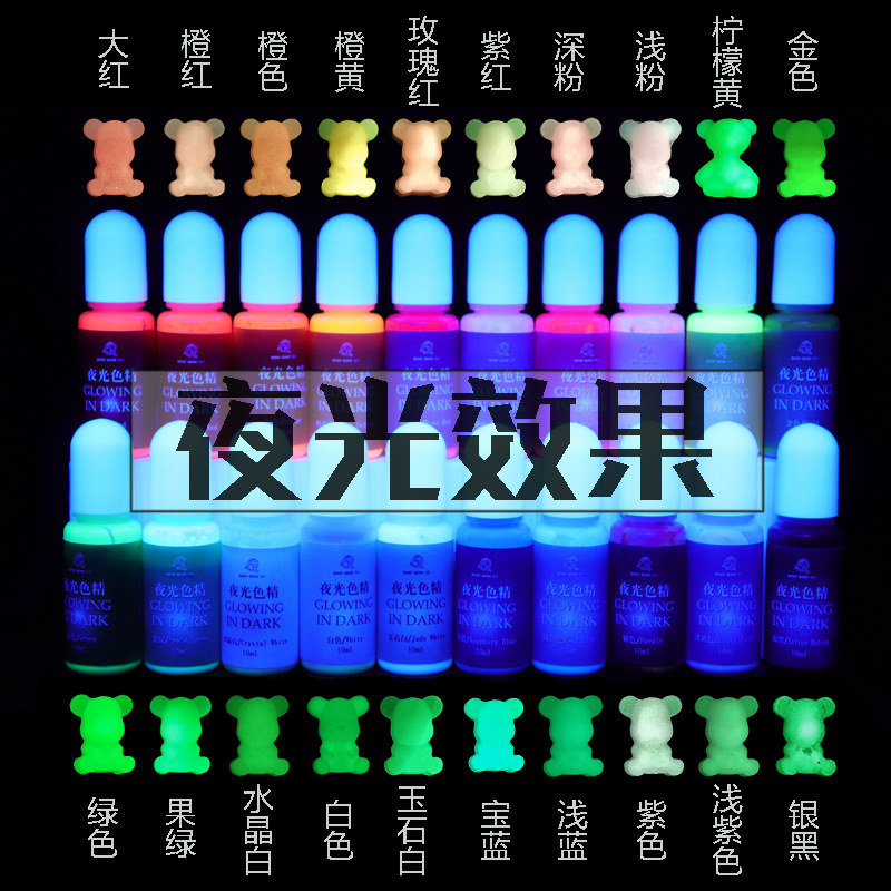 New DIY LUMINOUS pouch UV Crystal drop gel Silicone Mold color Palette with LUMINOUS essence
