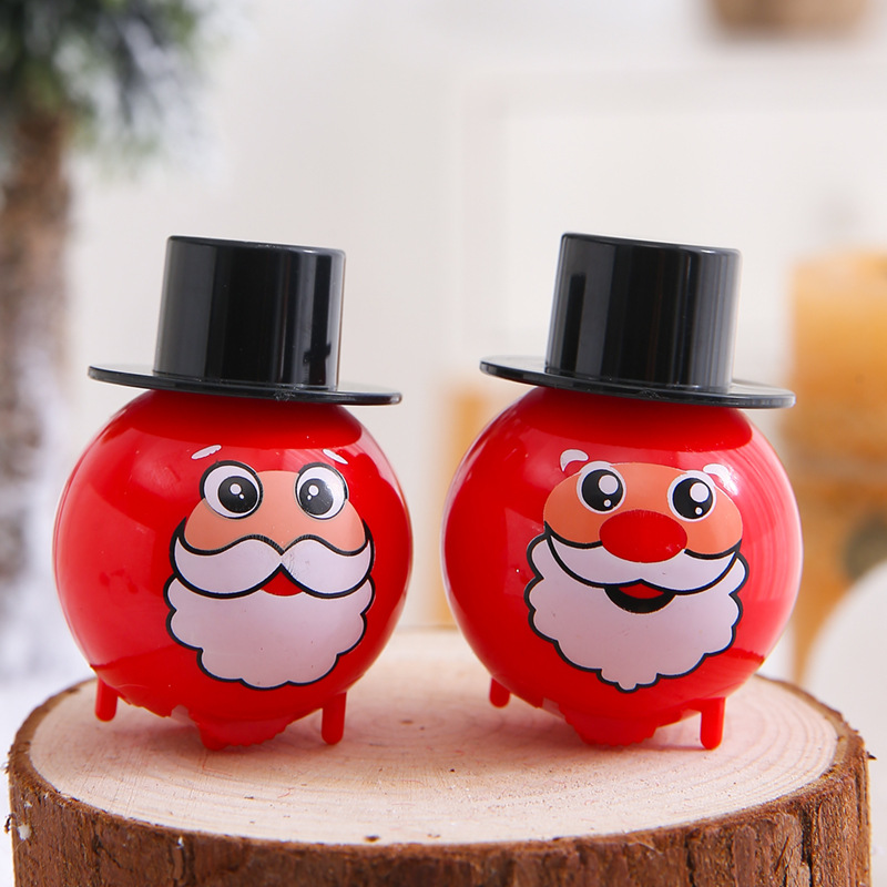 Christmas Gift Wind-up Toy Chain Old Man Snowman Rolling Pulley Walking Jumping Party Small Gifts for Children Doll