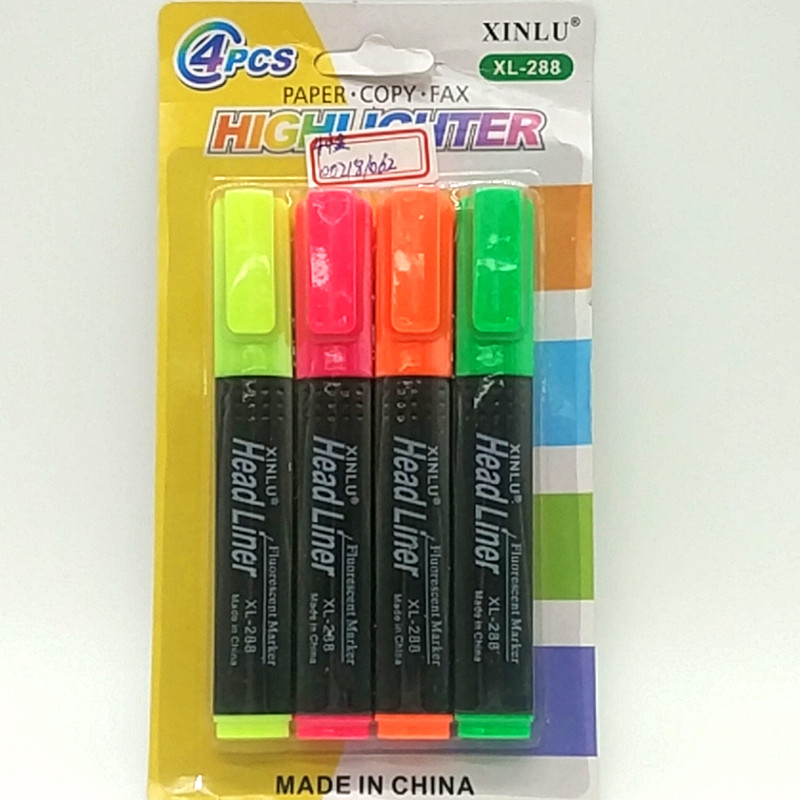 Sunshine Department Store XL-288 Suction Card 4/3 PCs Fluorescent Pen Student Watercolor Pen, Office Supplies