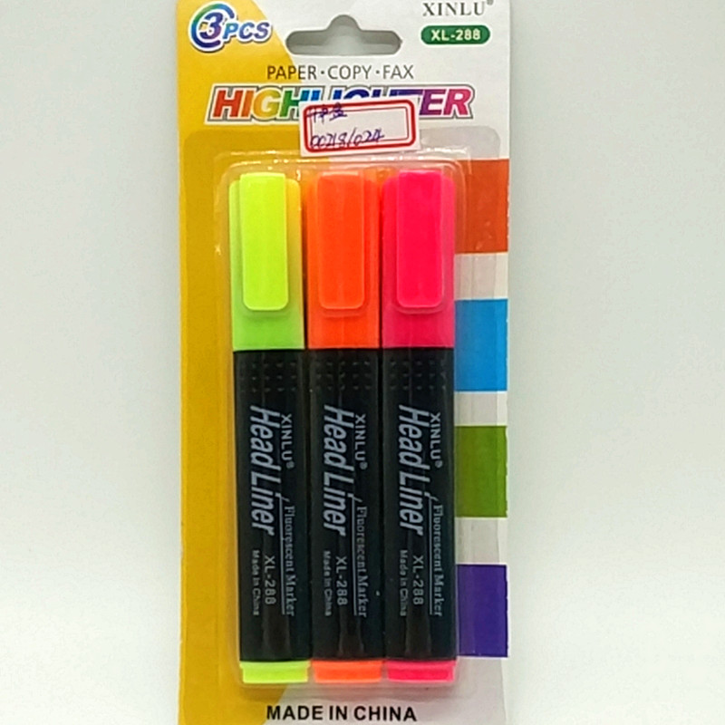 Sunshine Department Store XL-288 Suction Card 4/3 PCs Fluorescent Pen Student Watercolor Pen, Office Supplies