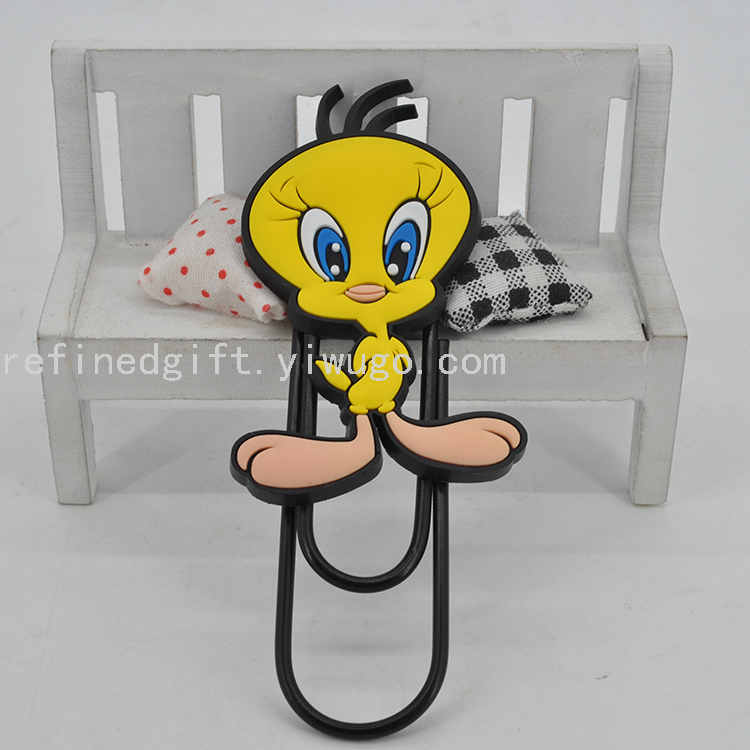 Hot Sale PVC Soft Glue Christmas Bookmark Cartoon Animal Creative Bookmarks Office Office Supplies Factory Direct Sales