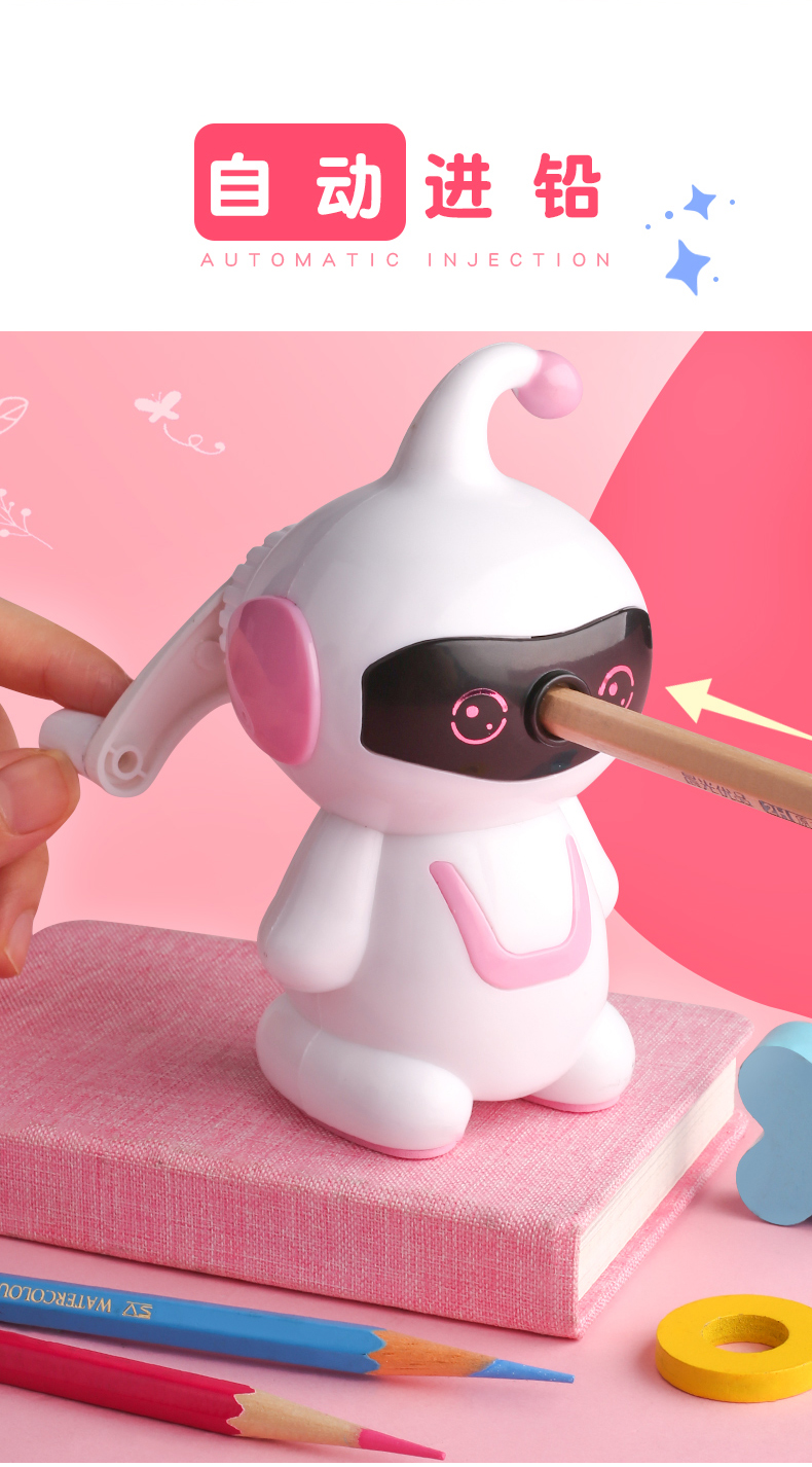 Creative Stationery Robot Hand-Cranking Pencil Sharpener Cute Cartoon Pencil Sharpener Students' Supplies Manual Rotation Penknife Creative Stationery Robot Hand-Cranking Pencil Sharpener Cute Cartoon Pencil Sharpener Students' Supplies Manual Rotation Penknife