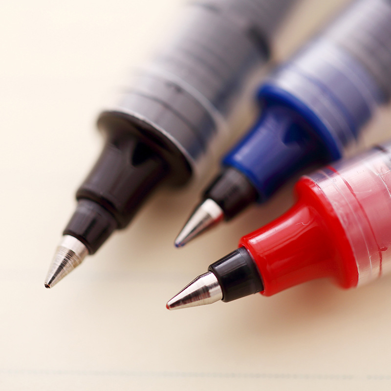 Deli S656 Straight-Liquid Ballpoint Pen 0.5 Ball Pen Black Student Office Signature Pen Carbon Water-Based Gel Pen