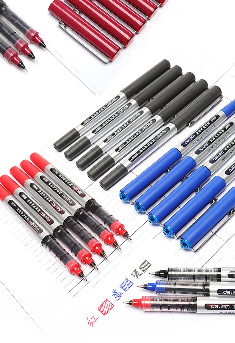 Deli S656 Straight-Liquid Ballpoint Pen 0.5 Ball Pen Black Student Office Signature Pen Carbon Water-Based Gel Pen Deli S656 Straight-Liquid Ballpoint Pen 0.5 Ball Pen Black Student Office Signature Pen Carbon Water-Based Gel Pen