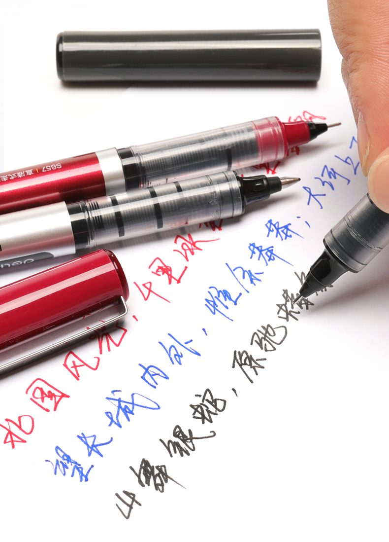 Deli S656 Straight-Liquid Ballpoint Pen 0.5 Ball Pen Black Student Office Signature Pen Carbon Water-Based Gel Pen Deli S656 Straight-Liquid Ballpoint Pen 0.5 Ball Pen Black Student Office Signature Pen Carbon Water-Based Gel Pen
