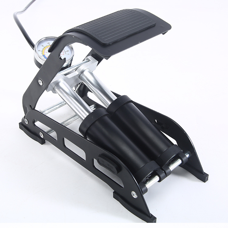 4512 Bicycle Pedal High Pressure Double Cylinder Inflator Folding Car Motorcycle Bicycle Double Cylinder Foot Air Pump