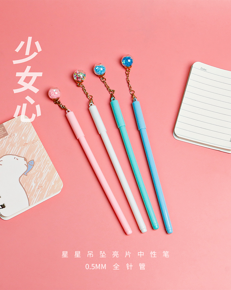 Girl Heart Pendant Gel Pen Cute Creative Little Fairy Korean Simple Signature Pen Black Gel Ink Pen Students Wholesale Girl Heart Pendant Gel Pen Cute Creative Little Fairy Korean Simple Signature Pen Black Gel Ink Pen Students Wholesale