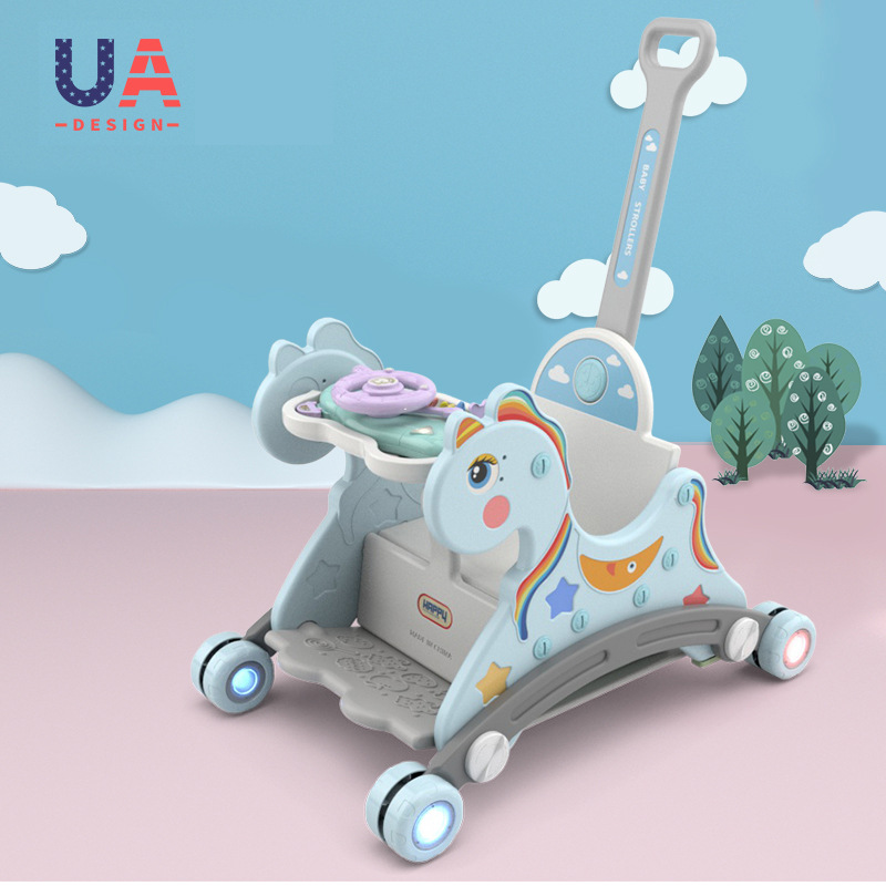 Children&#039;s Pulley Rocking Chair Baby Birthday Gift Multifunctional Dual-Use Rocking Horse Sliding One Product Dropshipping Distribution