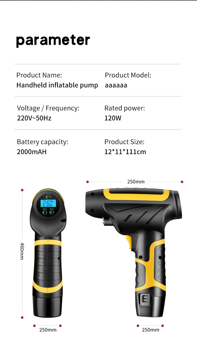 Vehicle Air Pump Car Inflatable Car Portable Electric Intelligent Multi-Function Tire Inflator Wireless