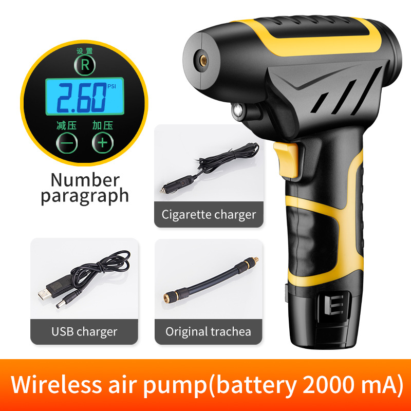 Vehicle Air Pump Car Inflatable Car Portable Electric Intelligent Multi-Function Tire Inflator Wireless
