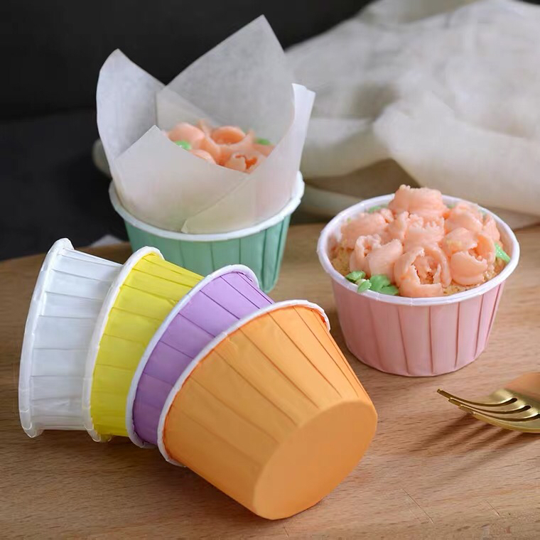 Paper Cup Cake Cup High Temperature Resistant Curling Muffin Cup Baking Mold Qi Feng Cake Anti-Oil Paper Paper Cups 50 Pieces Paper Cup Cake Cup High Temperature Resistant Curling Muffin Cup Baking Mold Qi Feng Cake Anti-Oil Paper Paper Cups 50 Pieces