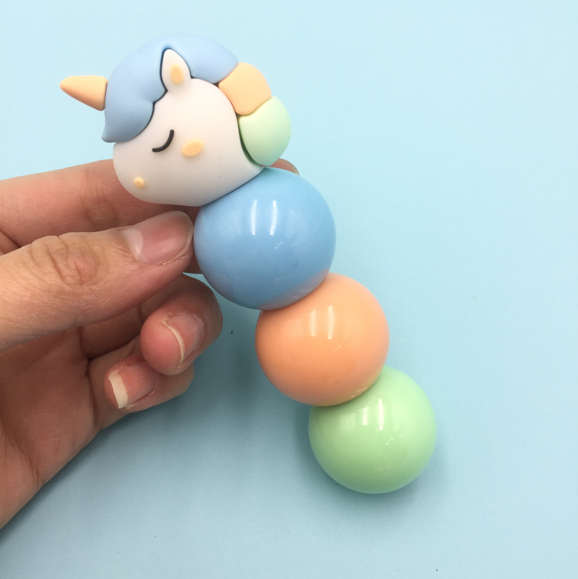 Korean Silicone Unicorn Fluorescent Pen Building Blocks Splicing Assembly Macaron Color Highlighter Key Mark Hand Account Pen
