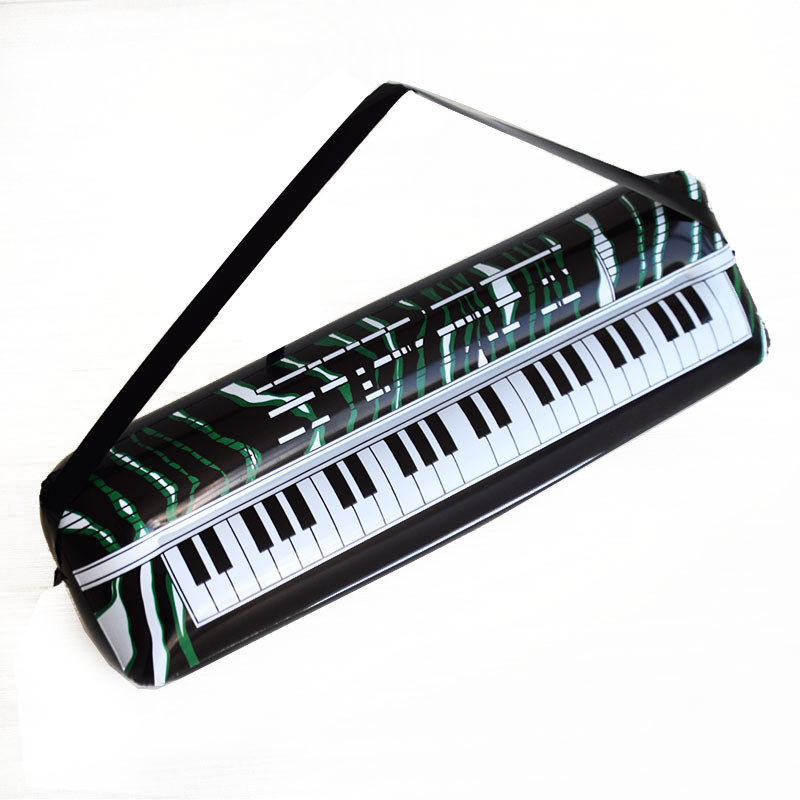 PVC Inflatable Electronic Keyboard Musical Instrument Toys Cross-Border Blowing Piano Factory in Stock Wholesale