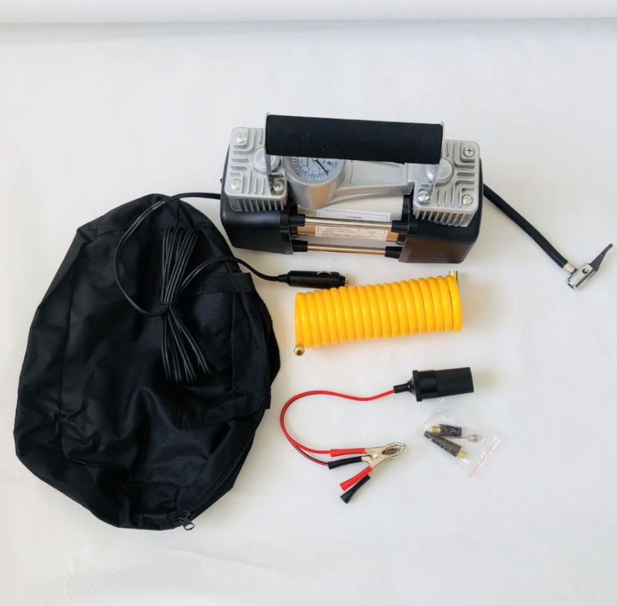 Car Double Cylinder Air Pump Portable Tire Inflator High Pressure High Power Car Fast Parallel Bars Air Pump