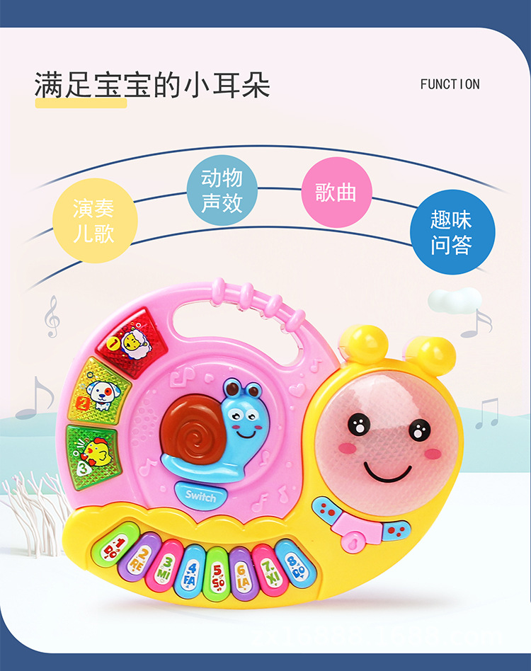 Music Sound and Light Electronic Keyboard Children's Enlightening Early Education Animal English Version Portable Electronic Keyboard Toys Cross-Border
