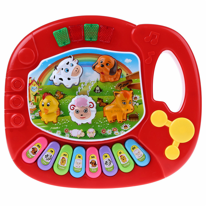 Children&#039;s Farm Animal Electronic Keyboard Toys for Children and Infants Baby Early Education Enlightenment Toys Animal Sound Music Piano