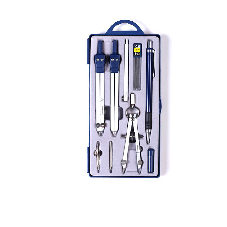 Professional Drawing Compass Ruler Compasses Set Student Drawing Multifunctional Metal Compass Factory Direct Sales