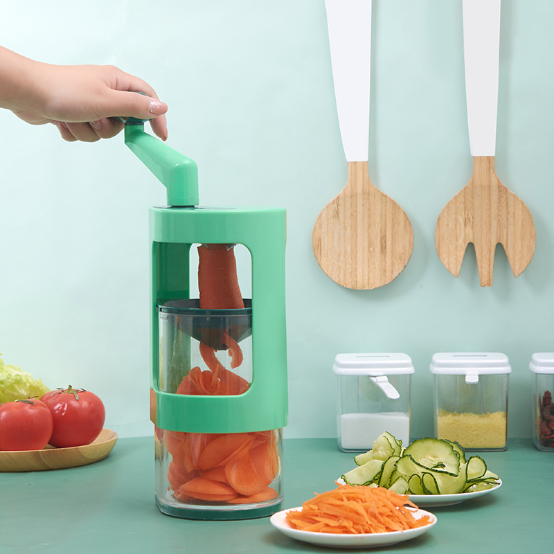 Kitchen Utensils Multi-Function Vegetable Chopper Carrot Cucumber Shredding and Slicing Hand-Cranked Fancy Vegetable Cutter Storage