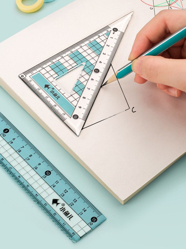 Compasses Ruler Set Cute Student Office Supplies Ruler Set Square Protractor for Primary School Students Ruler Sets