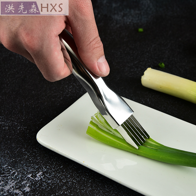  Cut Onion Cutting Knife Tear-Proof Slim Green Chinese Onion Carving Cutter Shredded Ginger Household Color Box Package