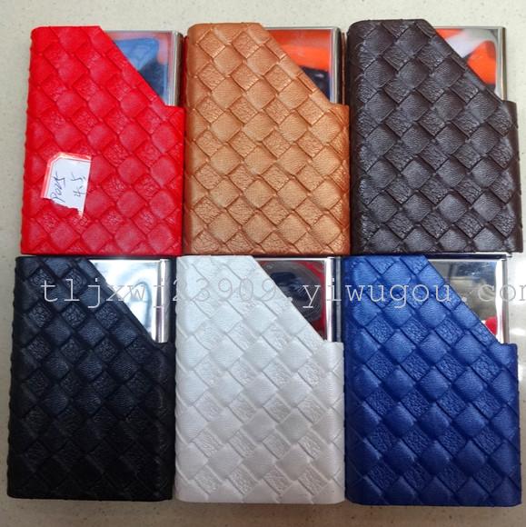 Color flip leather metal card case card packs