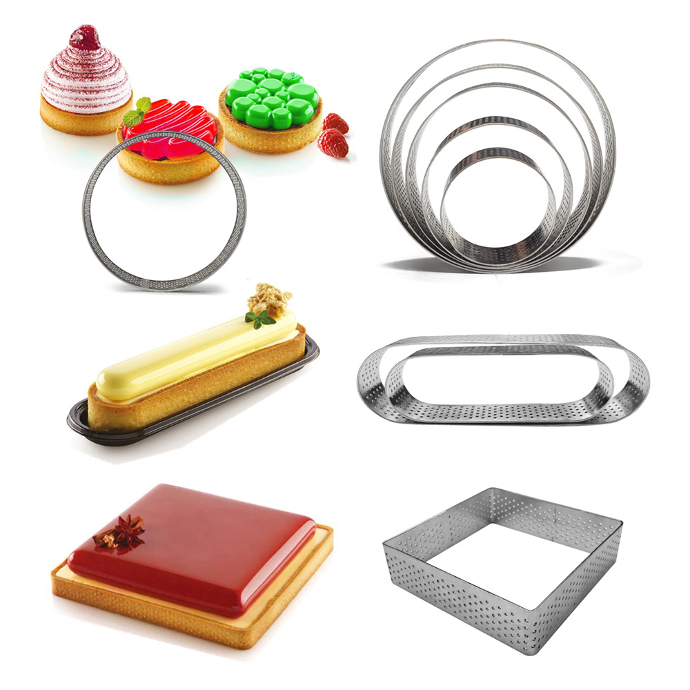 Cross-Border Round Tower Ring Cutter Plastic Hoop Mousse Cake Mold French Cheese Tower Ring Mousse Mold Baking Tools