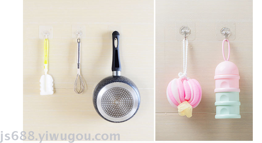 Hook adhesive stick wall hanging load-bearing suction cup kitchen hook after traceless paste door without hole hook