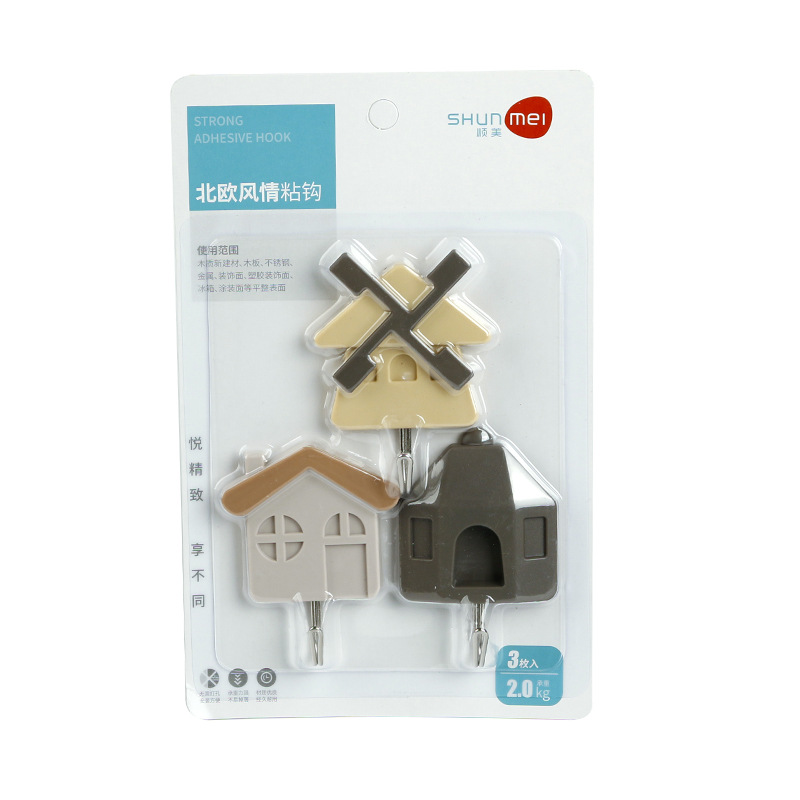 Shun Mei hook super glue Perforation -free wall hanging Cute Cartoon stuffed kitchen load-bearing household glue hook creativity