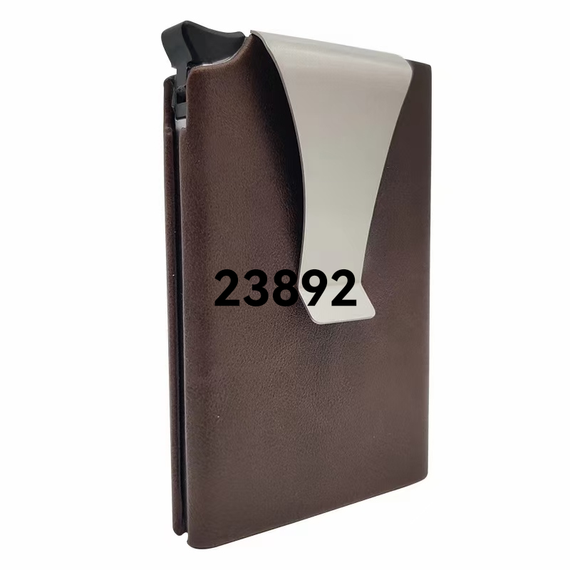Pu Metal Dollar Clip Business Card Case Business Card Holder Automatic Push Type Credit Card Box Business Card Album