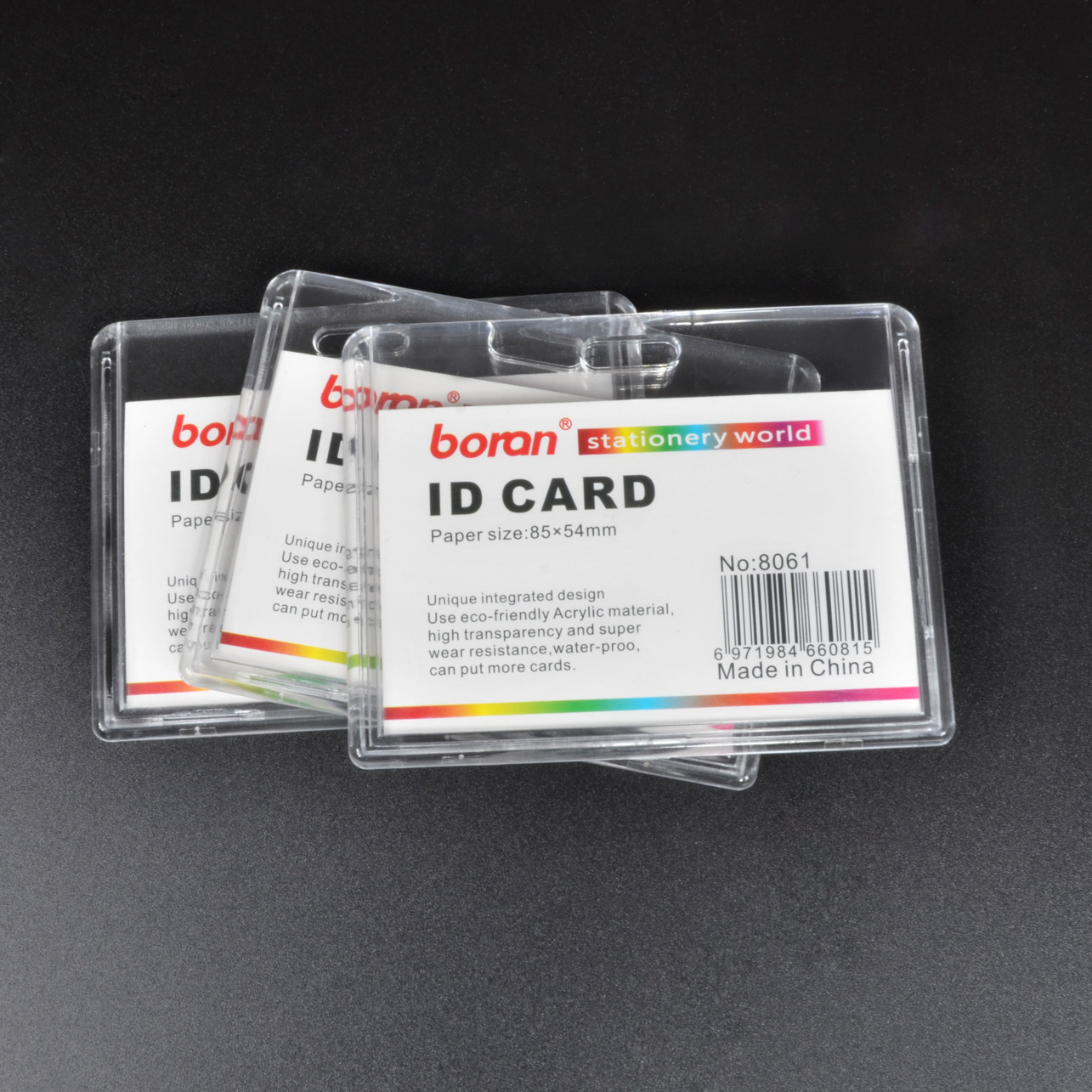 Wholesale High Transparent Hard ID Card Case Student Card Cover Access Card Cover Work ID Card Holder Name Tag Protective Case