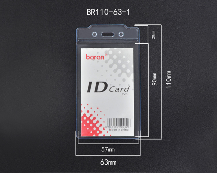 Wholesale Soft Film PVC ID Card Case Transparent Vertical Badge Work Card Name Tag Card Insert Holder Student ID Card Protective Cover