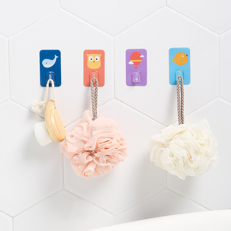 Strong Adhesive Wall-Mounted Wall-Mounted Wall-Mounted Creative Cute Kitchen Bathroom Punch-Free Load-Bearing without Trace Sticky Hook