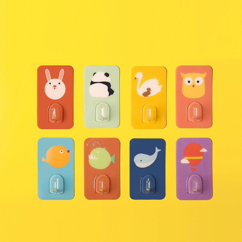 Strong Adhesive Wall-Mounted Wall-Mounted Wall-Mounted Creative Cute Kitchen Bathroom Punch-Free Load-Bearing without Trace Sticky Hook