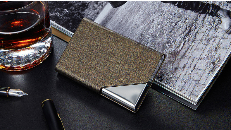 Wholesale Taobao Supplier Nail Bone Pattern Business Card Case Multiple Colors Korean Business Card Holder Metal Card Box