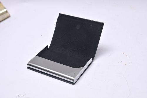&#034;Factory direct&#034; leather card case series XE-0580 business card holder metal stainless steel fashion business men and ladies black-red card case