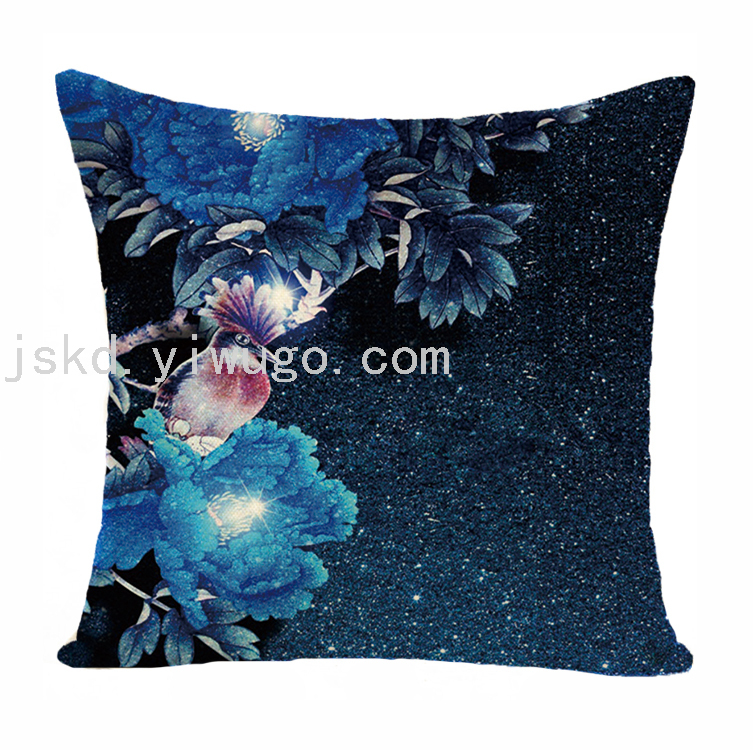 Chinese Flower Digital Printed Pillowcase Sofa Office Chair Backrest Bedroom Bedside Cushion Back Seat Cushion Chinese Flower Digital Printed Pillowcase Sofa Office Chair Backrest Bedroom Bedside Cushion Back Seat Cushion