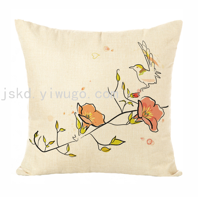 New Plain Linen Printed Pillowcase Sample Room Decoration Pillow Sofa Office Cushion Back Seat Cushion New Plain Linen Printed Pillowcase Sample Room Decoration Pillow Sofa Office Cushion Back Seat Cushion