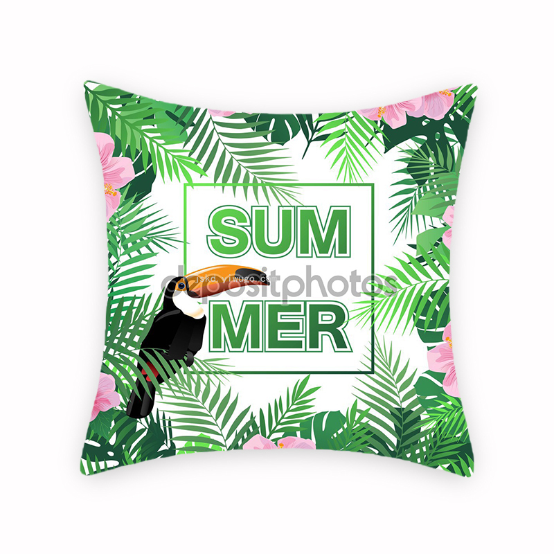 Tropical Plants Kyorochan Series Digital Printing Pillow Foreign Trade New Style Amazon Back Seat Cushion Graphic Tropical Plants Kyorochan Series Digital Printing Pillow Foreign Trade New Style Amazon Back Seat Cushion Graphic