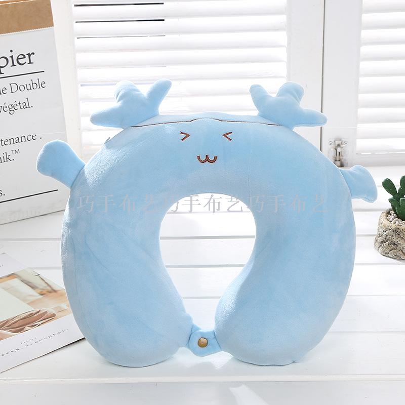 Korean Creative Cute Deer Horn Pillow Multi-Functional Traveling Pillow Convenient U-Shape Pillow Car Neck Protection U-Shape Pillow Wholesale