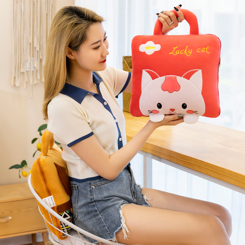 Cartoon Pillow Quilt Dual-Use Office Cushion Nap Pillow Back Seat Cushion Logo Invoice Can Be Added
