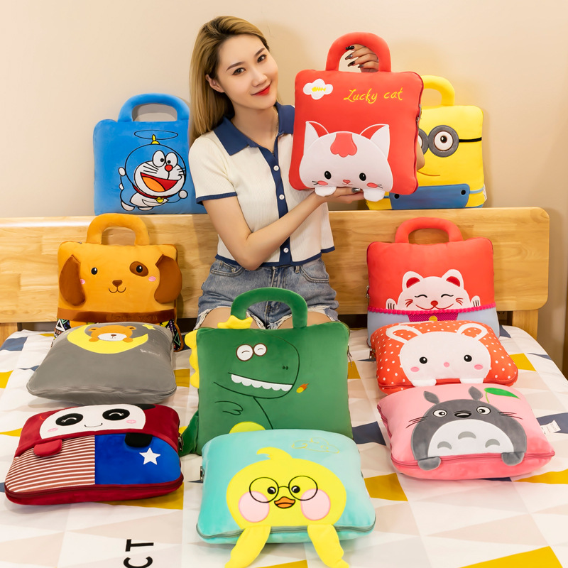 Cartoon Pillow Quilt Dual-Use Office Cushion Nap Pillow Back Seat Cushion Logo Invoice Can Be Added