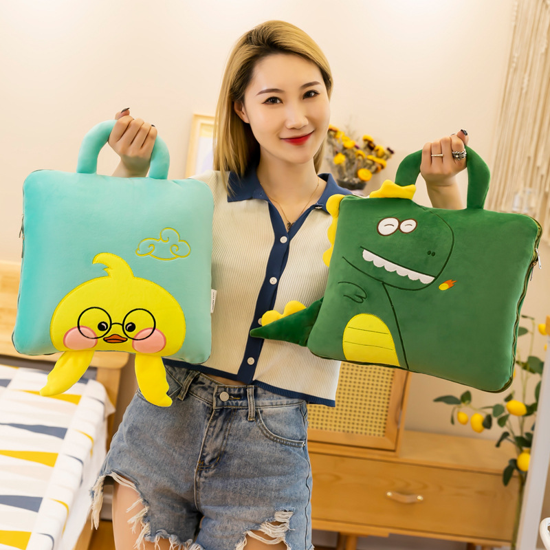 Cartoon Pillow Quilt Dual-Use Office Cushion Nap Pillow Back Seat Cushion Logo Invoice Can Be Added