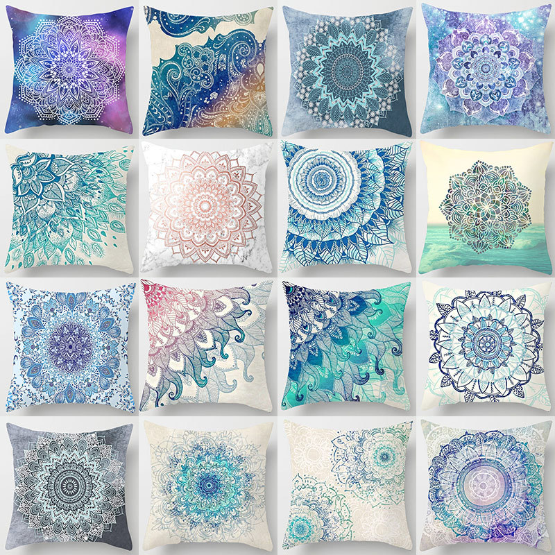 Mandala Pillow Cover Digital Printing Back Seat Cushion Simple Household Supplies Sofa Cushion Cover