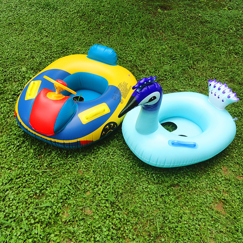 New Car Horn Boat Thickened Large 1-6 Years Old Infant Swimming Seat Ring Children Swim Ring Car Boat